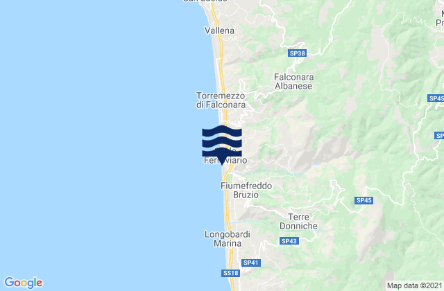 Mappa delle maree di Mendicino, Italy