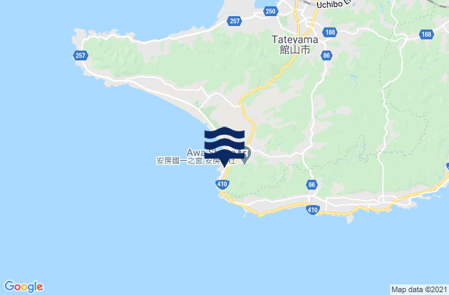 Mappa delle maree di Mera, Japan