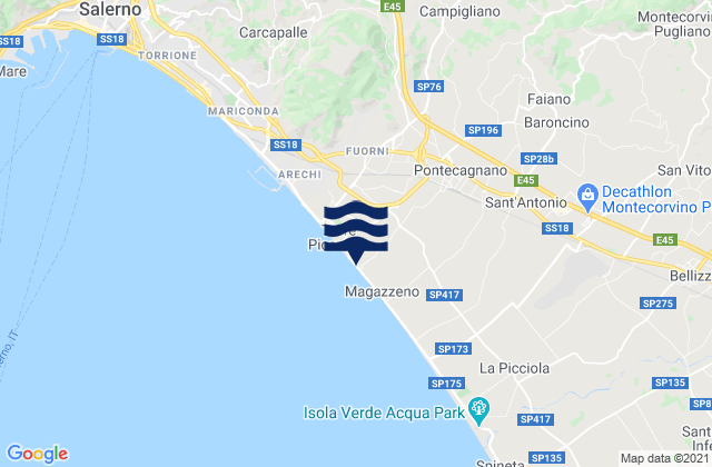Mappa delle maree di Mercato, Italy