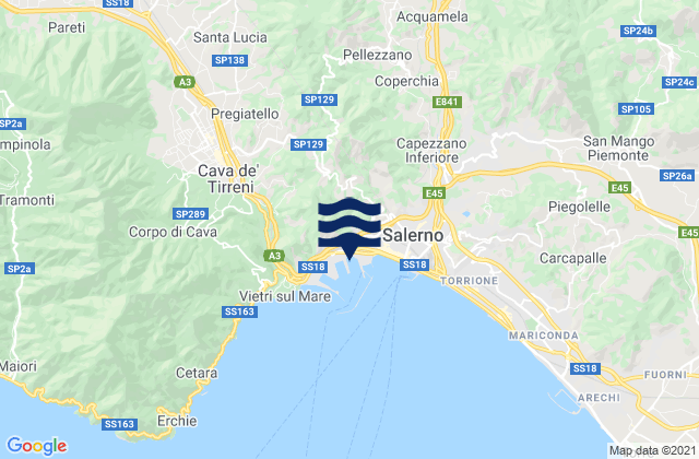 Mappa delle maree di Mercato San Severino, Italy