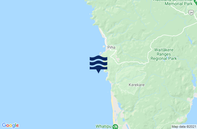 Mappa delle maree di Mercer Bay, New Zealand
