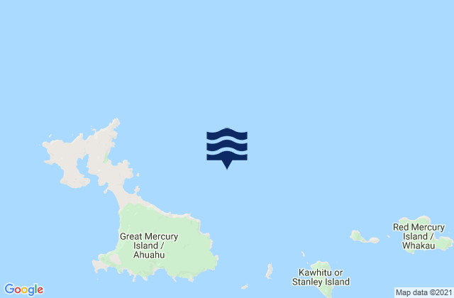 Mappa delle maree di Mercury Islands (Iles d'Haussez), New Zealand