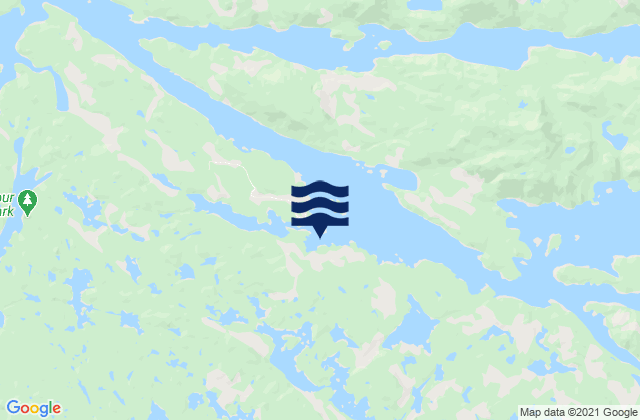 Mappa delle maree di Mereworth Sound, Canada