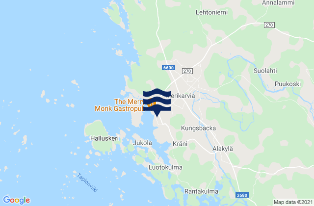 Mappa delle maree di Merikarvia, Finland