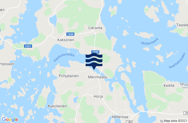 Mappa delle maree di Merimasku, Finland