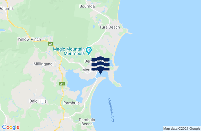 Mappa delle maree di Merimbula Bar, Australia