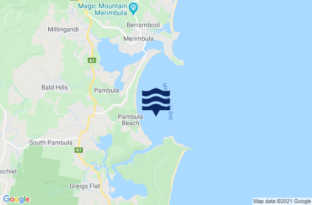 Mappa delle maree di Merimbula Bay, Australia