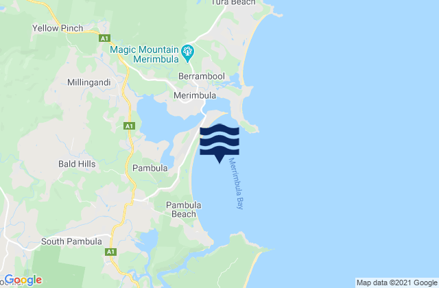 Mappa delle maree di Merimbula Beach, Australia