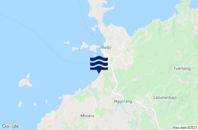 Mappa delle maree di Merombok, Indonesia