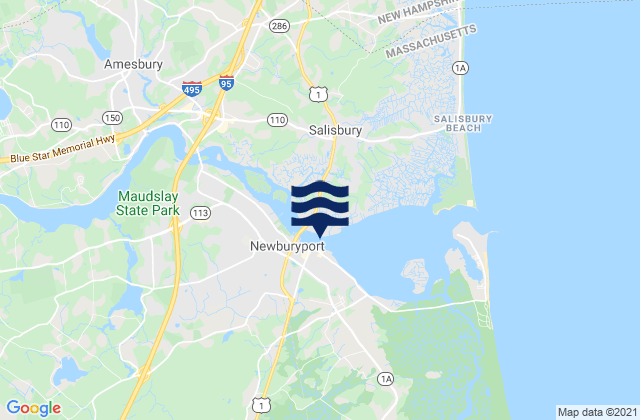 Mappa delle maree di Merrimacport, United States