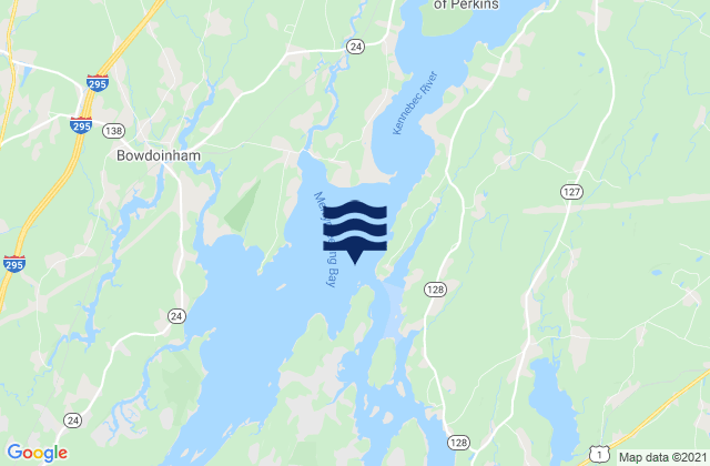Mappa delle maree di Merrymeeting Bay N of Chops Pass. Kennebec River, United States