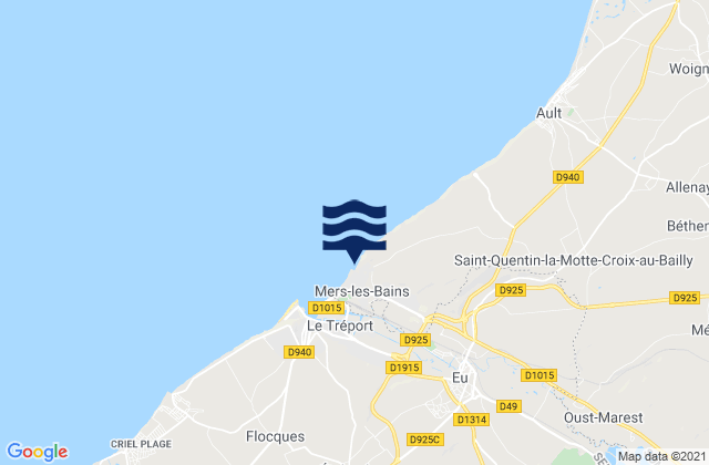 Mappa delle maree di Mers-les-Bains, France