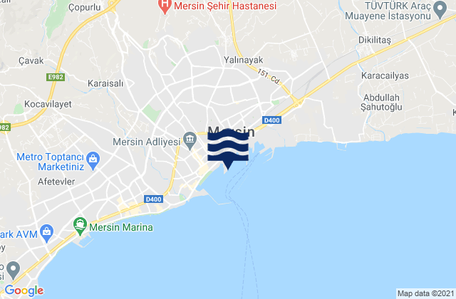 Mappa delle maree di Mersin, Turkey