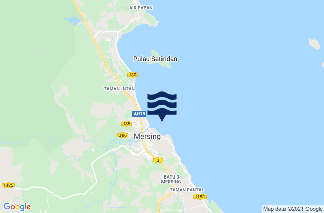 Mappa delle maree di Mersing, Malaysia