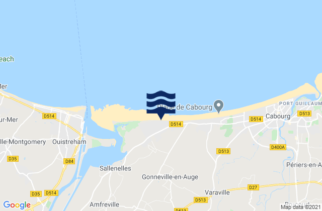 Mappa delle maree di Merville-Franceville-Plage, France