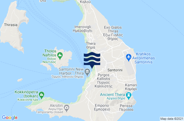 Mappa delle maree di Mesariá, Greece