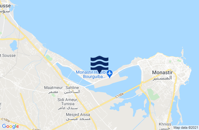 Mappa delle maree di Mesdour, Tunisia