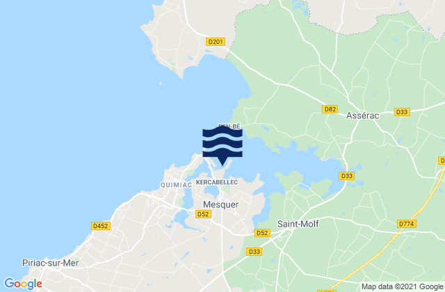 Mappa delle maree di Mesquer, France