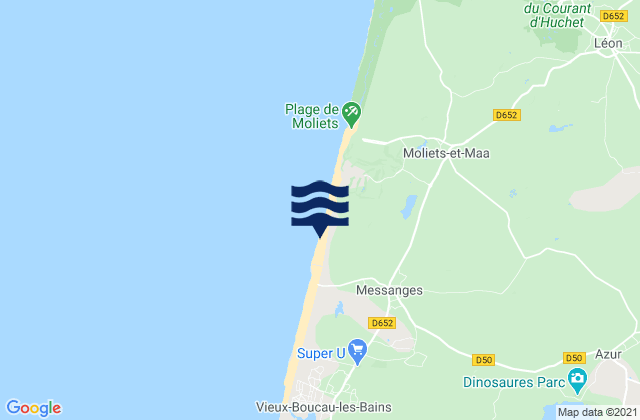 Mappa delle maree di Messanges, France