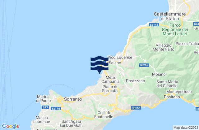 Mappa delle maree di Meta, Italy