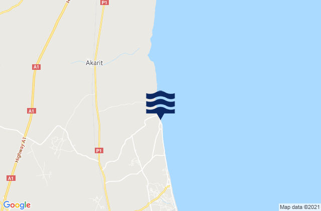 Mappa delle maree di Metouia, Tunisia
