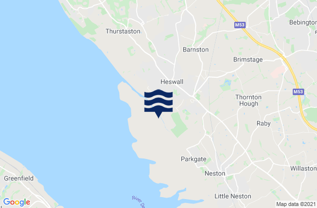 Mappa delle maree di Metropolitan Borough of Wirral, United Kingdom