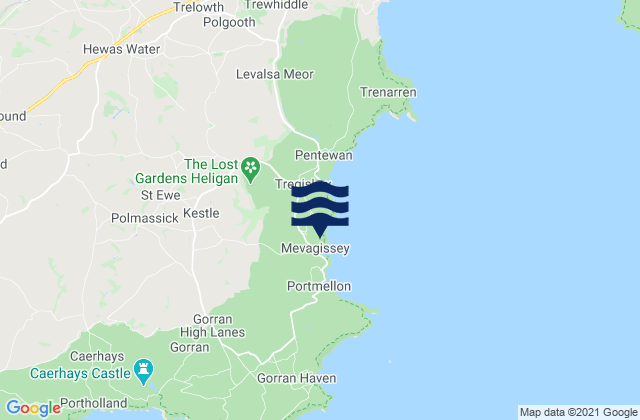 Mappa delle maree di Mevagissey, United Kingdom