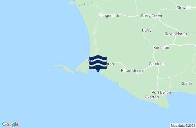 Mappa delle maree di Mewslade Bay Beach, United Kingdom