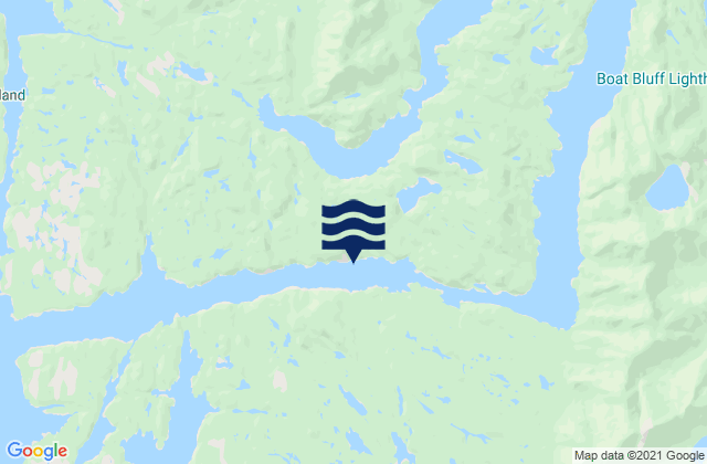 Mappa delle maree di Meyers Narrows Meyers Passage, Canada