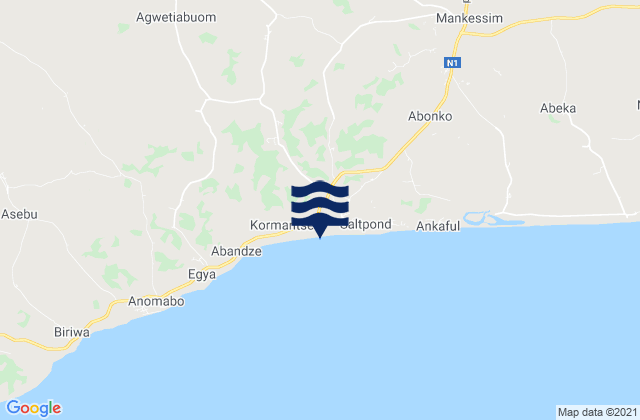 Mappa delle maree di Mfatseman, Ghana