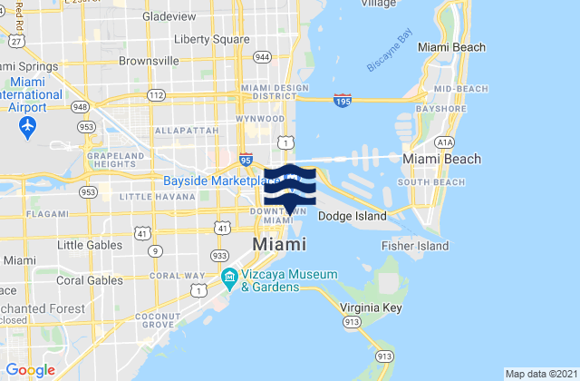 Mappa delle maree di Miami River Entrance, United States