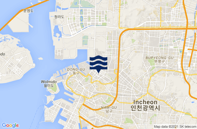 Mappa delle maree di Michuhol, South Korea
