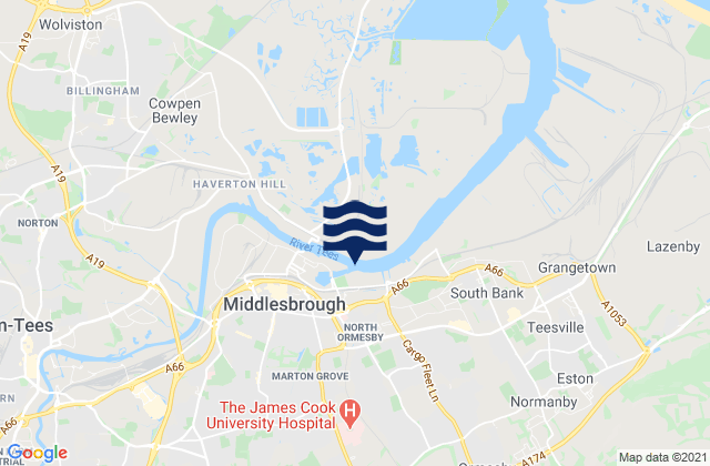 Mappa delle maree di Middlesbrough (Dock Entrance), United Kingdom