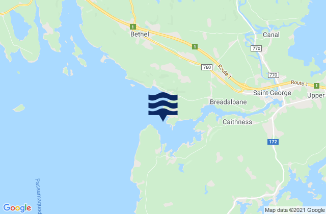 Mappa delle maree di Midjik Bluff, Canada