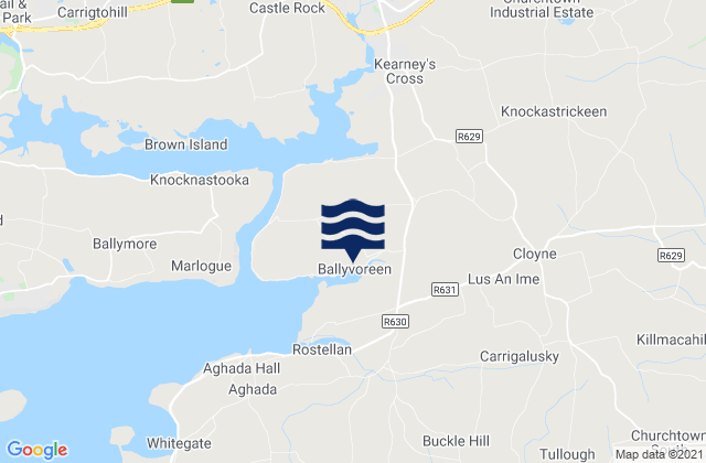 Mappa delle maree di Midleton, Ireland