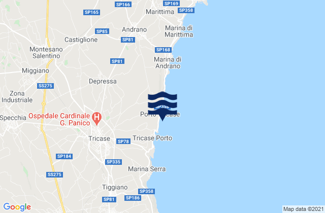 Mappa delle maree di Miggiano, Italy