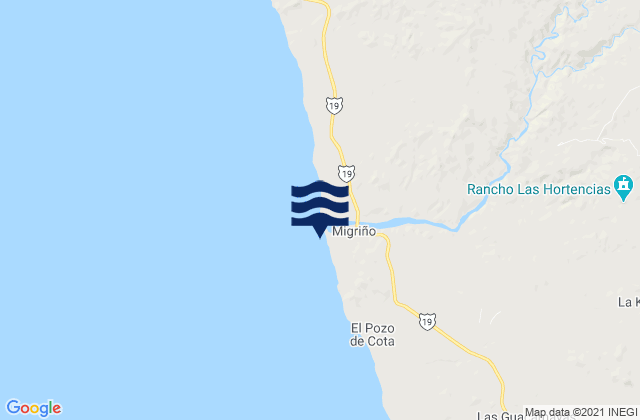 Mappa delle maree di Migrino, Mexico