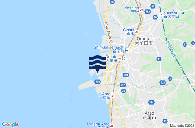Mappa delle maree di Miike, Japan
