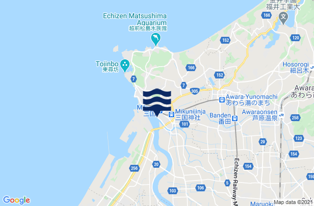 Mappa delle maree di Mikuni, Japan