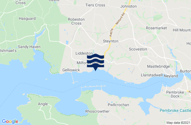 Mappa delle maree di Milford Haven, United Kingdom