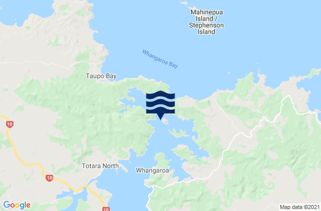 Mappa delle maree di Milford Island (Wairaupo Island), New Zealand