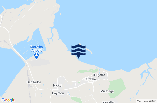 Mappa delle maree di Millars Well, Australia