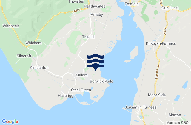Mappa delle maree di Millom Beach, United Kingdom