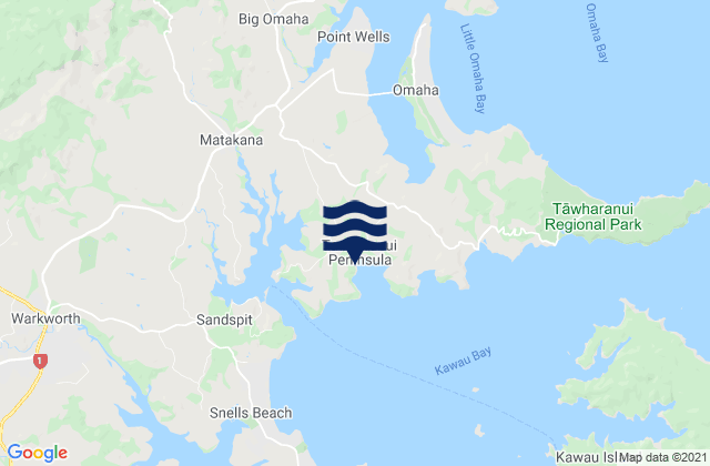 Mappa delle maree di Millon Bay, New Zealand
