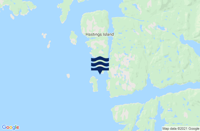 Mappa delle maree di Milne Island, Canada