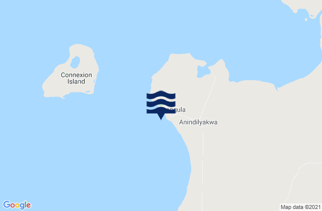 Mappa delle maree di Milner Bay (Groote Eylandt), Australia