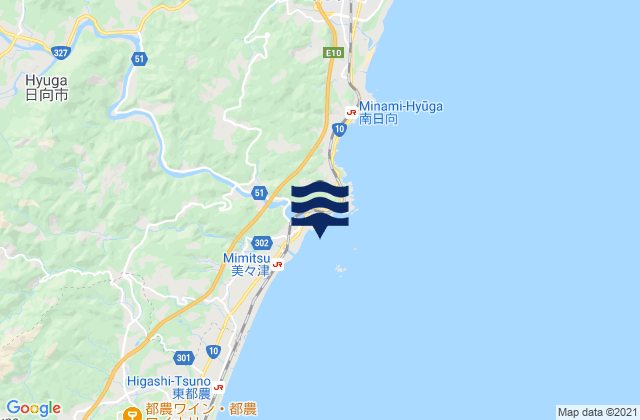 Mappa delle maree di Mimitsu, Japan
