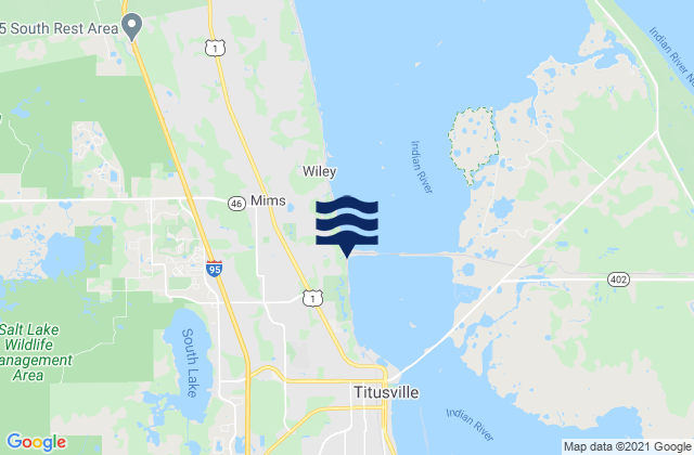 Mappa delle maree di Mims, United States