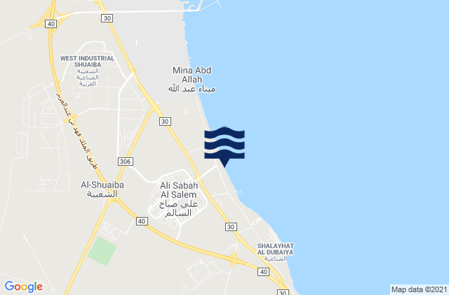 Mappa delle maree di Mina Su'ud, Saudi Arabia