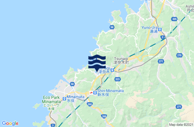 Mappa delle maree di Minamata Shi, Japan